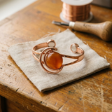 Maude - Amber Stone Copper Cuff