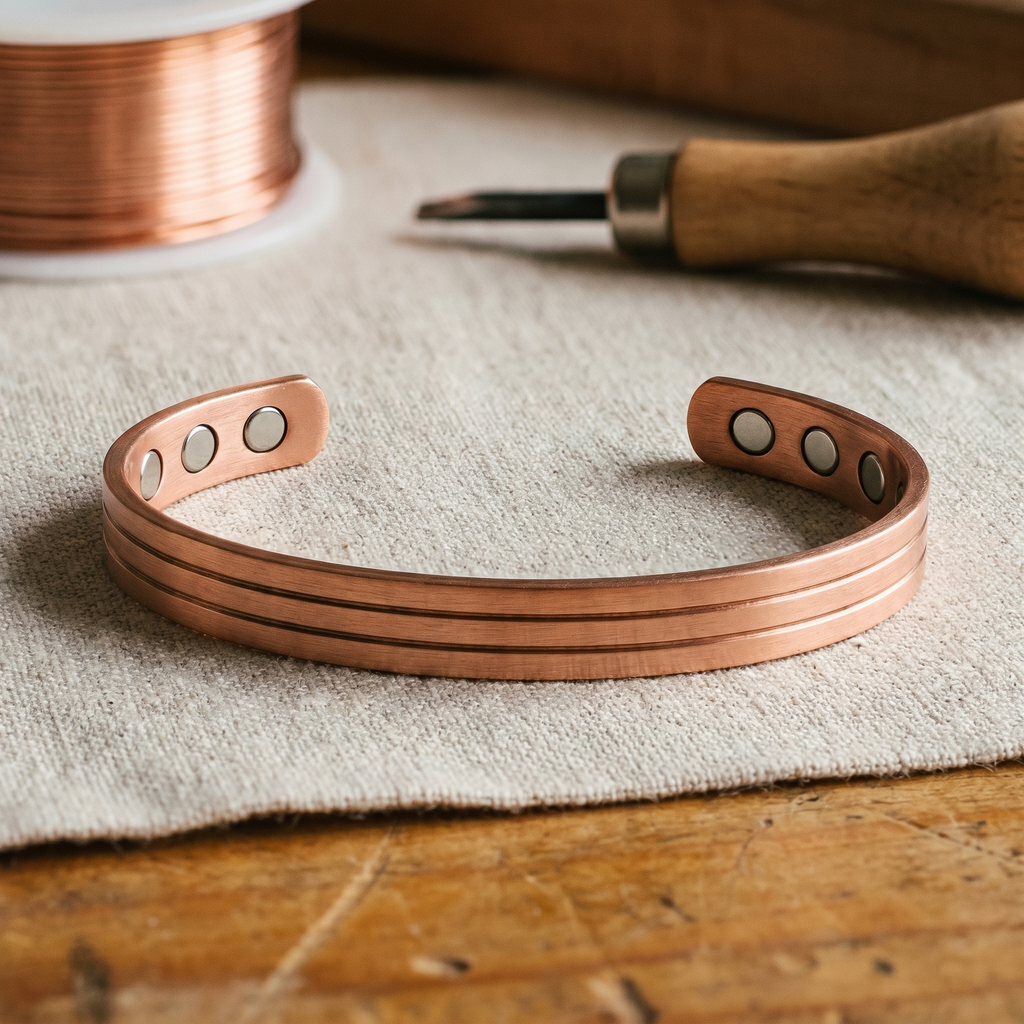 Millicent three-groove copper cuff