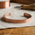Millicent three-groove copper cuff