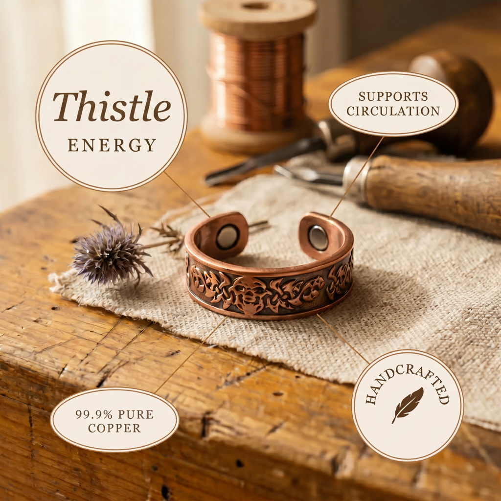 Myrtle copper ring close up