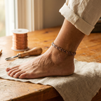 Nora hand-linked copper anklet