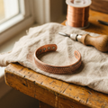 Patience woven rope copper cuff