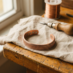 Patience woven rope copper cuff