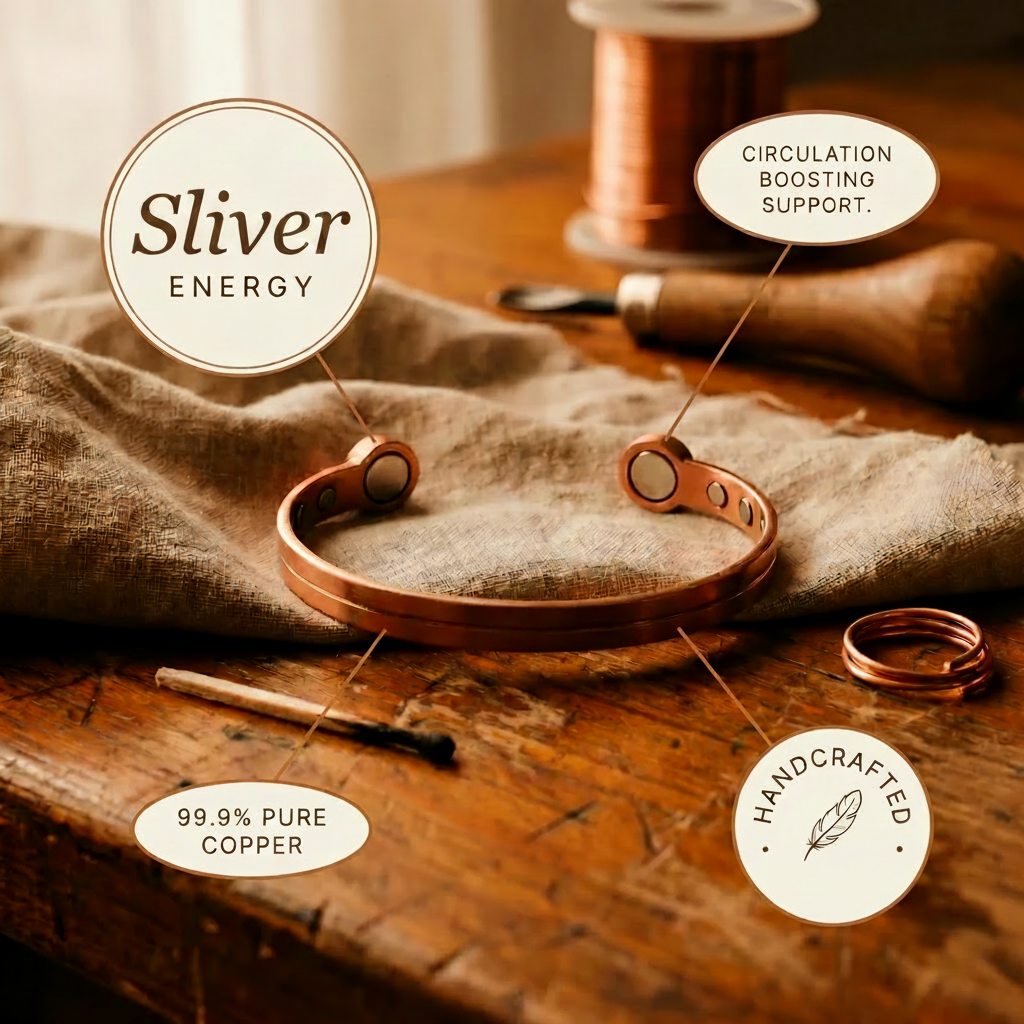 Penelope copper bracelet close up
