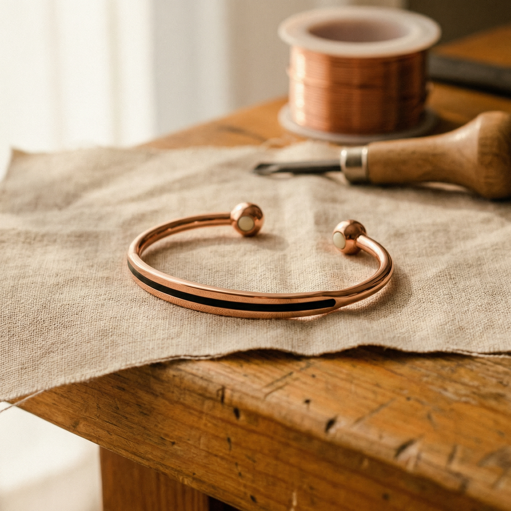 Philippa polished rose copper bracelet