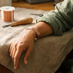 Phoebe copper cuff groove detail