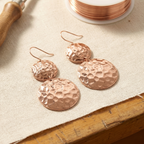 Primrose swinging disc copper earrings