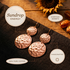 Primrose copper earrings close up