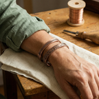 Priscilla copper cuff braided texture detail