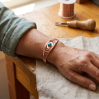 Selina copper bracelet turquoise detail
