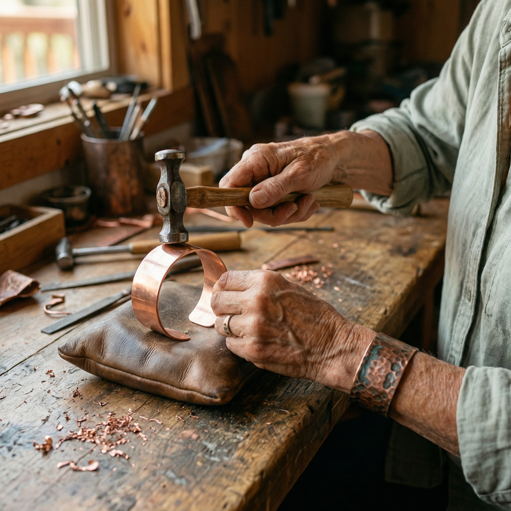 Sibyl copper ring worn on the hand