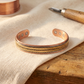 Sophia chevron braid copper bracelet
