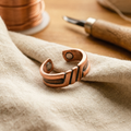 Sybella diagonal groove copper ring