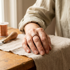 Sybella copper ring groove detail