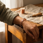 Sylvia copper bracelet infinity pattern detail