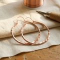 Tabitha faceted copper hoop earrings