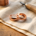 Theodora polished copper hoop earrings