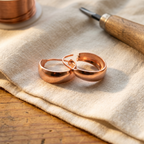 Theodora polished copper hoop earrings