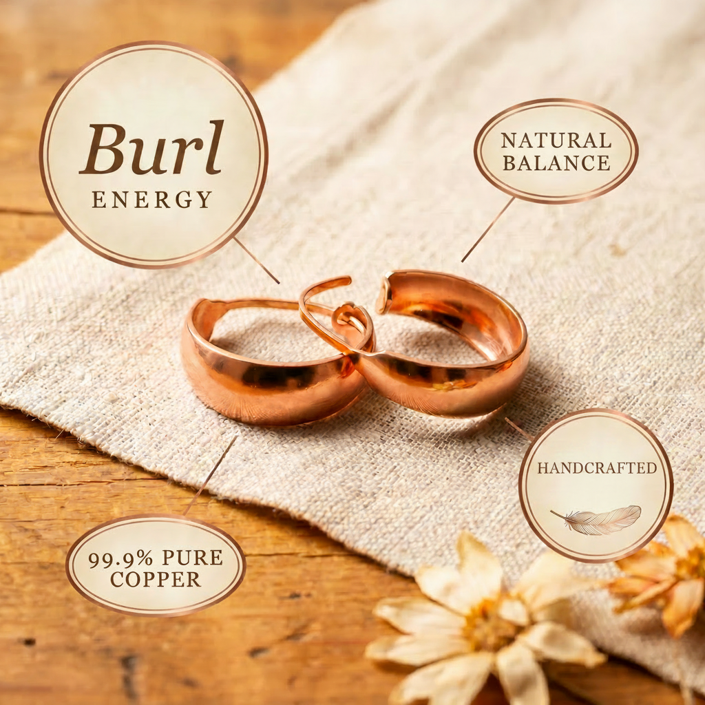 Theodora copper hoops close up