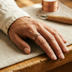 Ursula copper ring woven detail