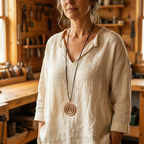 Winsome copper necklace spiral detail