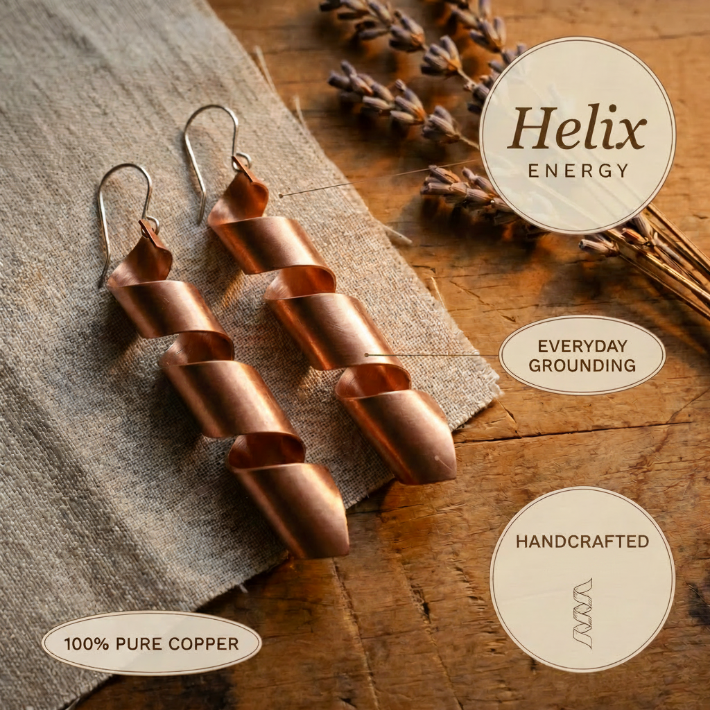 Yvonne copper earrings close up