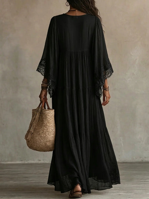 Abigail - Boho Maxi V-Neck Dress